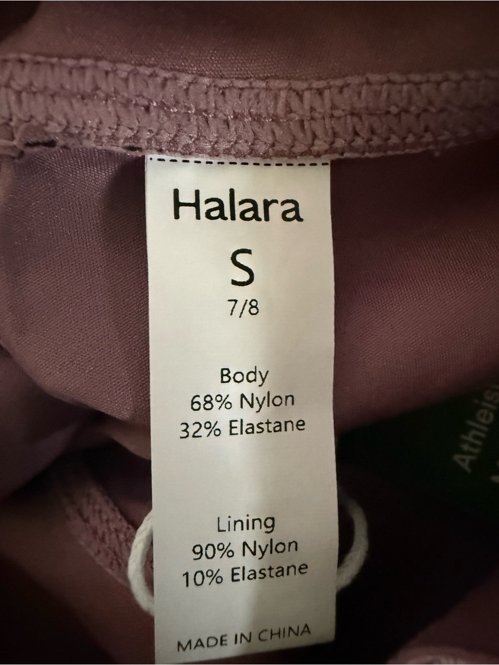 HALARA Mauve Pink High-Waist Leggings with Side Pockets Small 7/8 - Picture 2 of 3